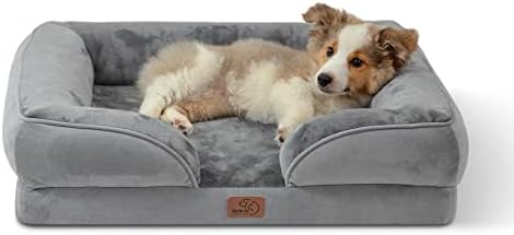 Bedsure Orthopedic Bedroom for Channel Canine – Water Resistant Pet Dog Sleeper Sofa Channel, Supporting Froth Household Pet Sofa along with Completely Removable Cleanable Cover, Waterproof Coating as well as Nonskid Base, Grey