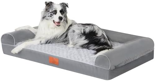 Orthopedic Pet Dog Beds for Big Pet Dogs, Waterproof Lined Egg Dog Crate Froth Animal Mattress Floor Covering along with Completely Removable as well as Cleanable Cover as well as Non Lapse Base, Pet Dog Sleeper Sofa