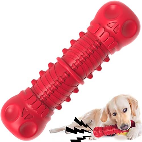 Canine Squeaking Toys for Aggressive Chewers, Resilient Canine Eat Toys for Huge Tool Type Canine, Canine Toys, Robust Resilient Pet Dogs Toys along with All-natural Rubber (A Reddish, for Larege Canine)