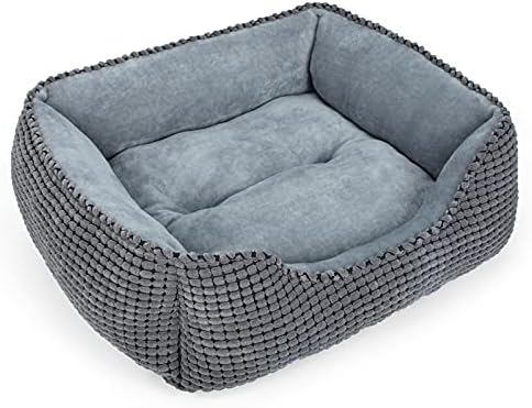 MIXJOY Pet Bedroom for Sizable Tool Lap Dogs, Square Washable Resting Orthopedic Household Pet Sleeper Sofa, Soft Relaxing Cat/Puppy Beds for Indoor Cats, Anti-Slip Base along with A Number Of Measurements (twenty”, Grey)