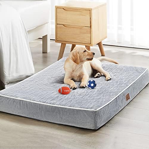 WNPETHOME Orthopedic Pet Dog Beds for Sizable Pets, Addition Sizable Water-resistant Pet Dog Bed along with Detachable Cleanable Cover & Anti-Slip Base, Egg Dog Crate Froth Pet Dog Mattress Floor Covering, Multi-Needle Making Quilts XL Pet Dog Dog Crate Mattress