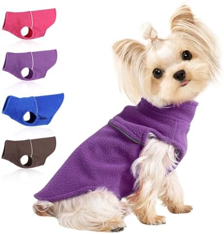 Pet Dog Clothing for Lap Dogs, Child Woman Pet Dog Sweaters for Lap Dogs Pussy-cats, Fleece Vest Pet Dog Sweatshirt, Warm And Comfortable Shirt Fleece Pet Dog Coat, Wintertime Pup Clothing Family Pet Pussy-cat Pet Dog Coating Clothing Ensemble (XX-Small, Violet)