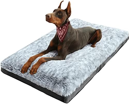 Canine Mattress for Sizable Canines Reparable Deluxe Cozy Canine Kennel Beds for Crates Washable Canine Mattress, 36 x 23 x 3 Ins, Grey