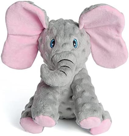 Crammed Pet Toys Resilient Plush Pet Dabble Crinkle Newspaper Lovely Elephant Squeaky Pet Toys to Always Keep Them Busy Pet Chew Toys for Channel Huge Kind