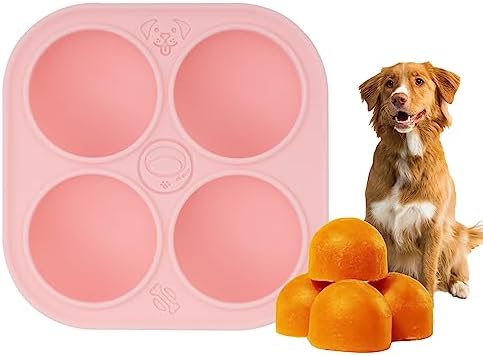Silicon Canine Manages Mold And Mildews for Bark Pupsicle Sizable Canine Plaything, 4 Dental Caries Multiple-use Canine Deal With Holder for Icy Puppy Dog Deal With Mold And Mildew for Creating Canine Treat Easy to Launch (Fuchsia)