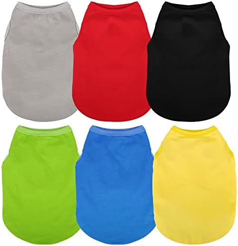 6 Item Ordinary Pet Tee Shirt Sleeveless Pup Cotton Pet Shirts Breathable Household Pet Garments Storage Tank Leading Colorful Pup Sweatshirt Clothing for Little Tool Pets XXL