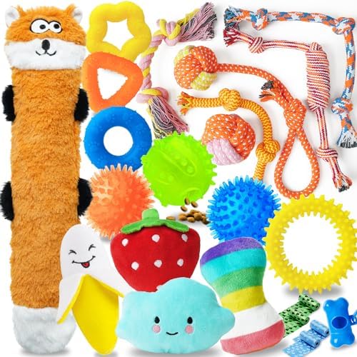 Young Puppy Toys 23 Stuff, Involved Canine Toys for Lap Dogs, Young Puppy Chew Toys for Teething along with Rope Toys, Reward Sphere and also Cute Squeaky Toys