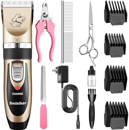 Chargeable Cordless Canine Cats Equine Pet Grooming Clippers – Expert Household Pet Hair Clippers along with Comb Guides for Canine Cats Equines and also Various Other Property Animals Household Pet Pet Grooming Set