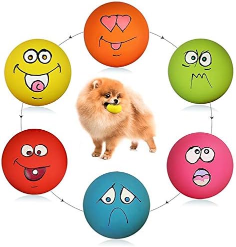 Smile Skin Canine Squeaky Toys Soft Latex Squeak Balls for Pup Small Pet Dog Canine 6 Pcs/Set