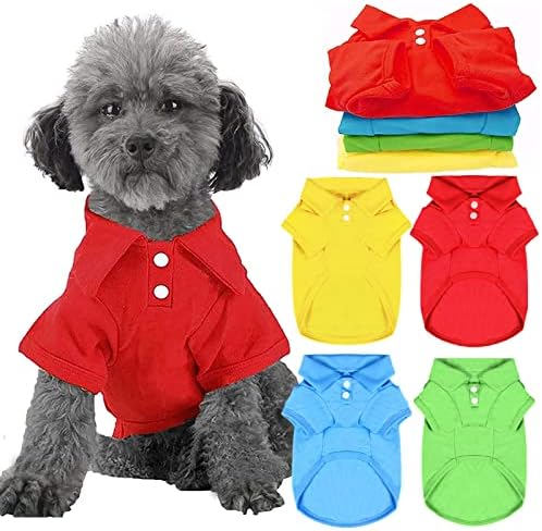 4 Parts Pet Dog Shirts Collared Shirt Tees for Little Channel Pets Cats Kid Lady Pet Dog Garments Breathable Dog Sweatshirt Puppy Dog Kittycat Small Breeds Household Pet Clothing Garments Covers