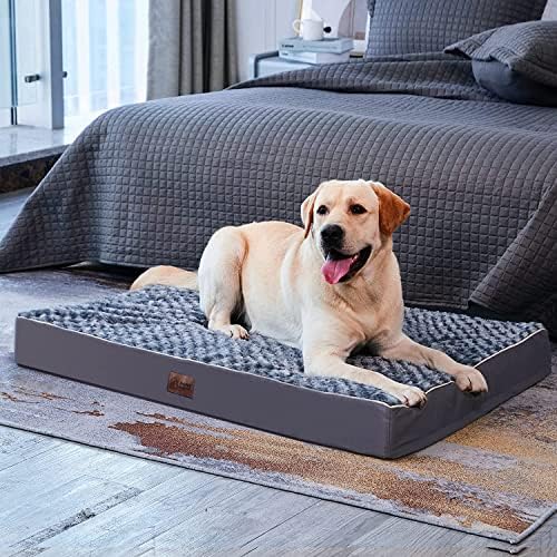 WESTERN SIDE HOME WH Sizable Orthopedic Pet Dog Garden for Tool, Sizable and also Addition Sizable Pets, Egg-Crate Froth Pet Dog Garden Floor Covering along with Flower Plush Removable Cover, Waterproof Cellular Lining, and also Non-Slip Base, Maker Washable