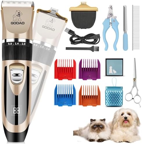 Pet Dog Clippers Pet Grooming Package and also Paw Leaner, Low Sound, Electric Calm, Rechargeable, Cordless, Pet Dog Hair Clippers for Thick Coats, Pet Dog Leaner Pet Grooming Device, Electric Razor for Small and also Sizable Pets Felines