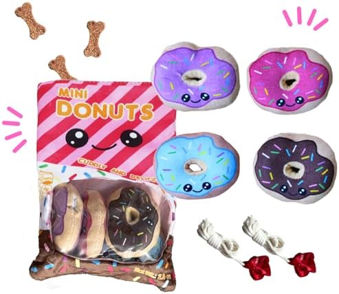 Doughnut Pet Snuffle Toys, Squeaky Crinkle Interactive Pet Toys, Pet Decoration Delight Problem for Monotony as well as Psychological Excitement, Puppies, Small as well as Tool Canine