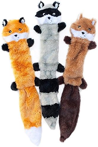 ZippyPaws Skinny Peltz – Fox, Raccoon, & Squirrel – Absolutely No Packing Squeaking Pet Dog Toys, Unstuffed Chew Plaything for Small & Tool Breeds, Majority Multi-Pack of 3 Smooth Luxurious Toys, Apartment No Packing Puppy Dog Toys – 18″