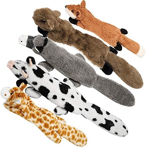 Nocciola 5 PCS Crinkle Canine Squeaky Toys, Long Lasting Plush Canine Toys, No Packing Canine Toys for Little Channel Sizable Pet Dogs, Stuffless Puppy Dog Toys for Dullness and also Boosting