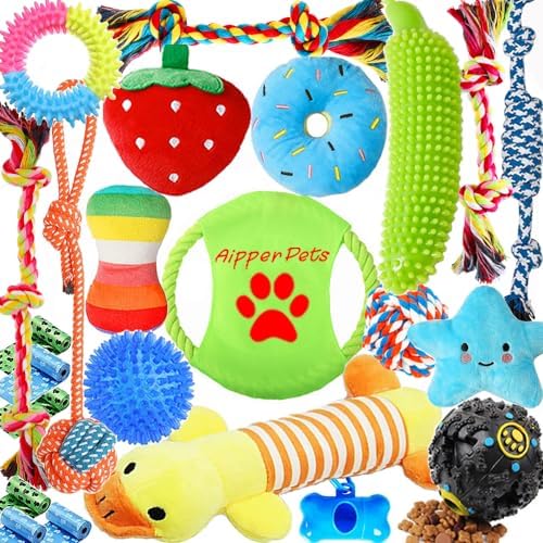 Canine New Puppy Toys 23 Load, New Puppy Chew Toys for Enjoyable as well as Pearly Whites Cleansing, Canine Squeak Toys, Delight Accessory Sphere, Tractor Pull Toys, New Puppy Teething Toys, Canine Rope Toys Load for Tool to Lap Dogs