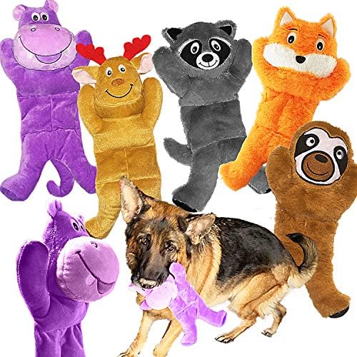 Jalousie 5 Package 12″ Canine Toys Array Market Value Package Canine Plush Toys Canine Squeak Toys12 In Each Canine Squeaky Toys Array for Channel to Sizable Kinds – Include Raccoon Elk Hippo Fox Lethargy
