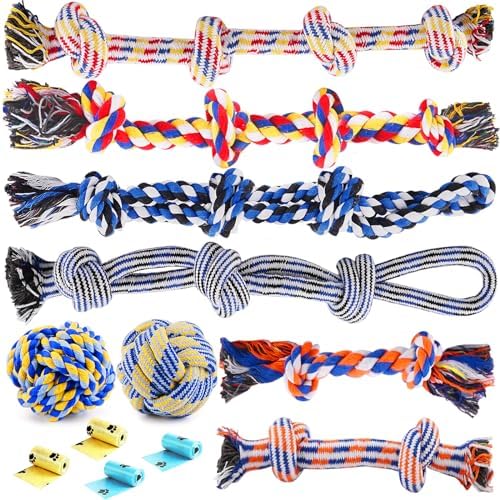 Big Pet Dog Toys for Aggressive Chewers, 12 Load Hard Pet Dog Bite Toys for Big Canines, Strong Tractor Pull Pet Dog Plaything, Indestructible Pet Dog Rope Plaything for Channel as well as Big Species, one hundred% Cotton for Pearly Whites Cleansing