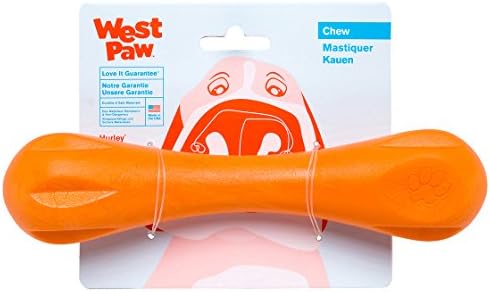 WEST PAW Zogoflex Hurley Pet Dog Bone Tissue Chew Plaything– Floatable Animal Toys for Aggressive Chewers, Catch, Fetch– Bright-Colored Bone Tissues for Pet Dogs– Recyclable, Dishwasher-Safe, Safe, Huge, Tangerine