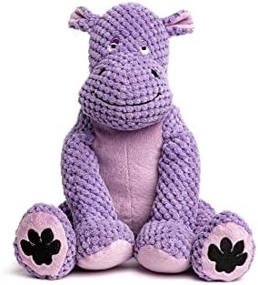 fabdog Floppies Plush Canine Plaything – Cute & Sturdy Squeaky Canine Toys – Greatest Squeak Plaything for Puppies plus all Species|Best Pet Dog Present|Sizable Hippo