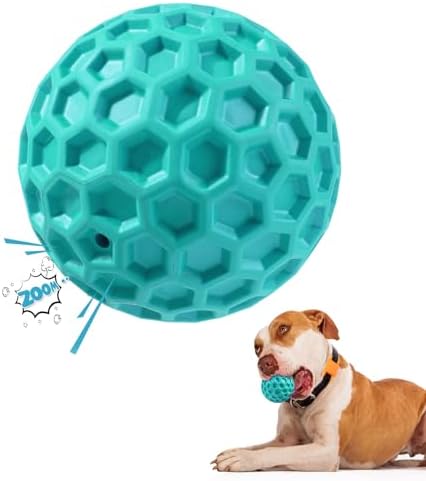 Pet Squeaky Balls, Indestructible Pet Toys for Aggressive Chewers Large/Medium Kind, Heavy Duty Rugged Chew Toys for Aggressive Chewers, Natural Rubber Pet Balls Interactive Toys
