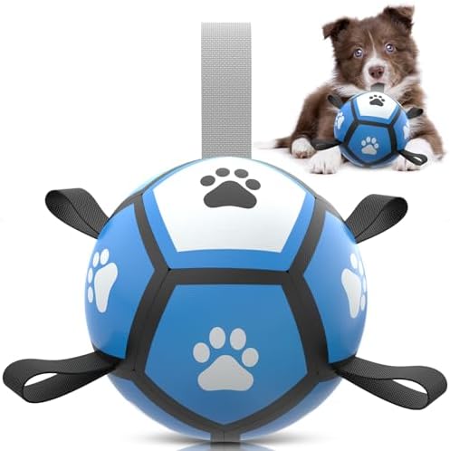 QDAN Pet Toys Football Sphere – Sturdy Pet Spheres for Lap Dogs, Pup Birthday Celebration Presents, Pet Yank Dabble Band for Contest Of Strength (5 In)