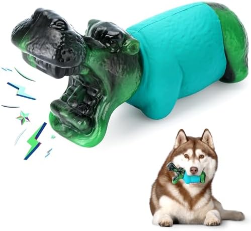 WASG Pet Dog Pet Dog Chew Toys for Aggressive Chewers, Challenging as well as Long Lasting Chew Plaything for Aggressive Chewers, for Channel Sizable Type, Suitable Super Chewer Pet Dog Toys along with Actual Sausage Taste, Eco-friendly