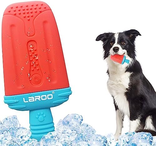 LaRoo Canine Toys for Summertime Air Conditioning, Frozen Canine Toys, Complete along with Water Icy, Avoidance of Warm Movement Upgraded Teething Chew Plaything (Ice Stand Out Shape-Red)