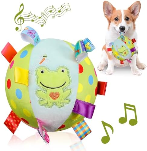 Pet Dog Squeaky Plush Sphere Dabble Straps, 6 Ins Gentle Stuffed Sphere Toys along with Cotton Component and also Alarm Built-in, Household Pet Interactive Fetch Sphere Plaything for Small, Channel and also Big Pet Dogs