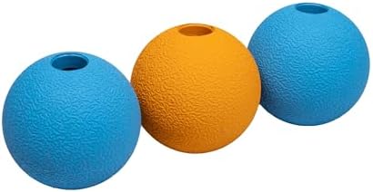 Amazon.com Rudiments Rubber Fetch Plaything Pet Balls 2.5 In 3 Load, Blue, Orange