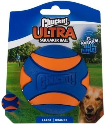 Chuckit Ultra Squeaker Round Pet Plaything, Huge (3 In) 1 Stuff, for Huge Types