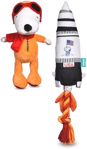 Room Traveler Snoopy Plush as well as Space Rocket Rope Yank Pet Dog Plaything Put, Squeaky Pup Toys, Stuffed Pet, Excellent for Pet Dog Birthday Celebration, Tiny as well as Huge Canines