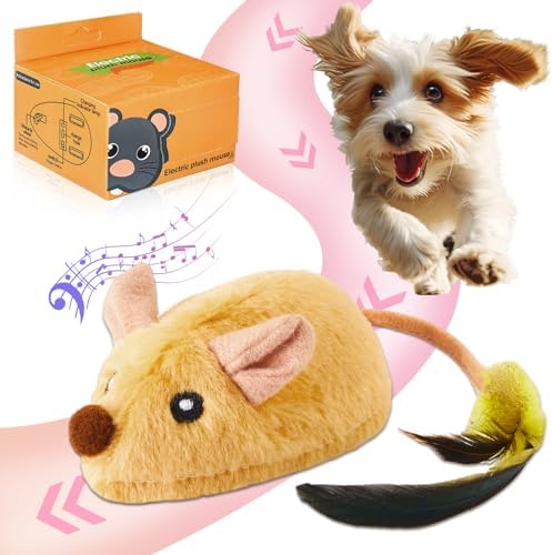 Involved Canine Toys for Dullness – Automatic Shifting Computer Mouse Canine Plaything Rechargeable LED Canine Computer Mouse Toys along with Automatic Sensing Unit Automatic Squeaky Canine Toys for Canine Indoor/Outdoor Physical Exercise (Yellowish)