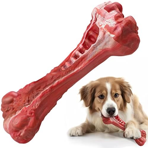 Canine Toys for Aggressive Chewers, Meat Taste Everlasting Canine Eat Toys for Large/Medium/Small Canine, Challenging Canine Plaything, Canine Bones Fragments Produced along with Rubber