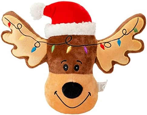 Vacation Plush Animal Plaything Exciting for X-mas Layouts along with Squeaker Pet Dog Chew Plaything (9″ Reindeer Biscuit)