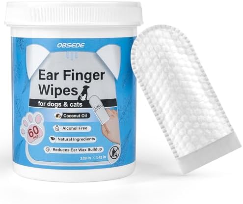 OBSEDE Ear Cleaning Service Hands Wipes, Pet Grooming Package Maintain Canines and also Pet Cats Frequent Relaxing Smell Command Reduce Filth Wax Develop Household Pet Product User-friendly Clean Coconut Fragrance, 60 Matter