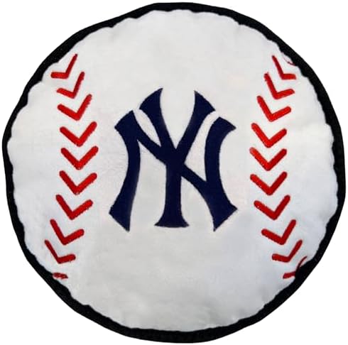 Pets First The Big Apple Yankees Baseball Challenging Pet Plaything, Small, Multi-Color