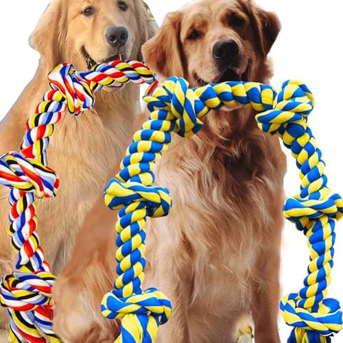 6 Gathering 2 Load Sizable Pet Rope Plaything for Aggressive Chewer Sturdy Rope Resilient Hard Chew Rope Contest Of Strength Play Outdoor Indoor Eating Pulling Rope Sizable Type Pull Rope Big Pet Long Pushing Pitbull