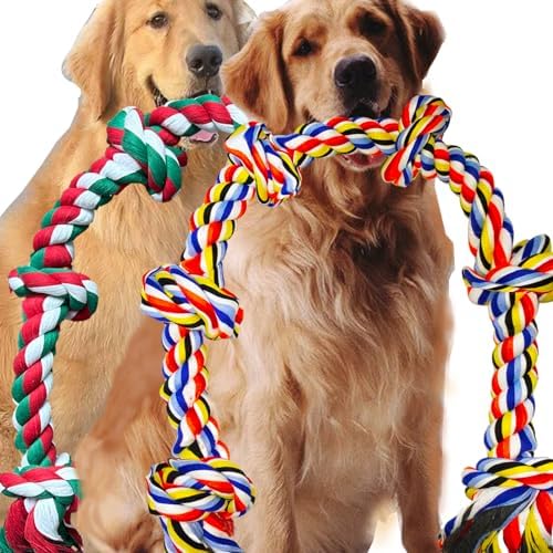 6 Gathering 2 Stuff Sizable Pet Dog Rope Toys for Aggressive Chewer Strong Rope Tough Robust Chew Rope Tractor Pull Play Outdoor Indoor Eating Yanking Rope Sizable Type Pull Rope Big Pet Dog Long Dragging Pitbull