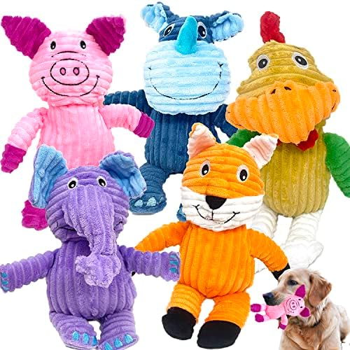 Jalousie 5 Package Hard Luxurious Creature Canine Toys Selection Worth Bunch Canine Squeaky Toys Selection Young Puppy Household Pet Pooch Canine Plaything Canine Squeak Plaything for Tool Big Canines