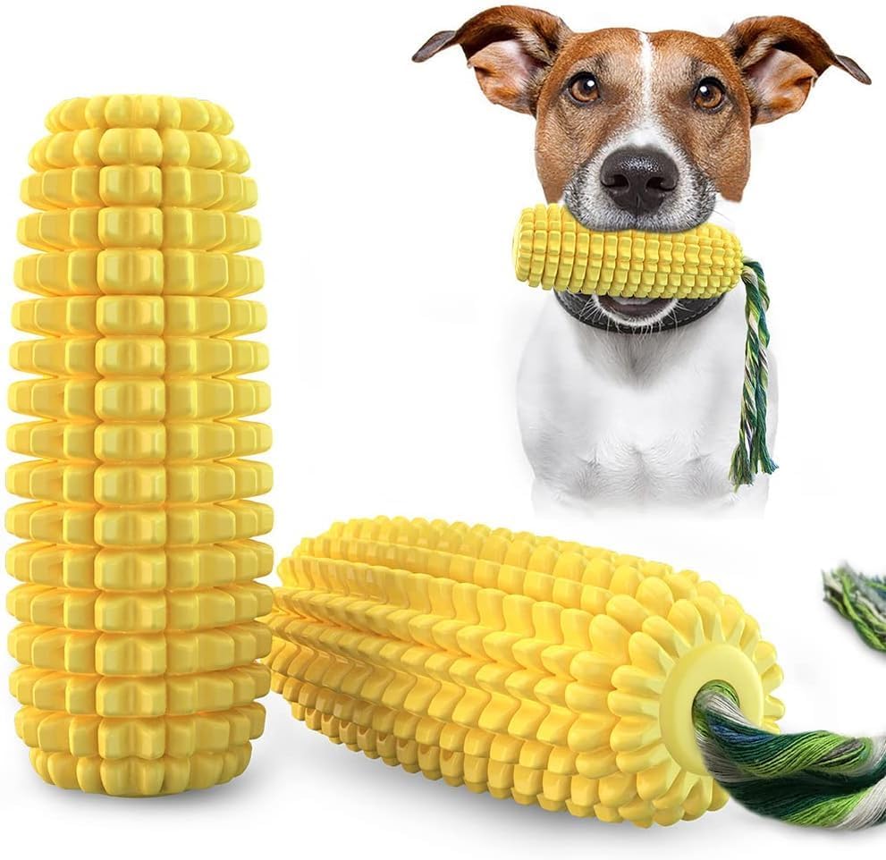 Pet Nibble Toys Squeak NonSqueak, Tooth Brush Cleansing Pearly Whites, Interactive Relieve Dullness Corn Toys, Young Puppy Aggressive Chewer and also Various Other Tool, Big Non-Aggressive Chewers