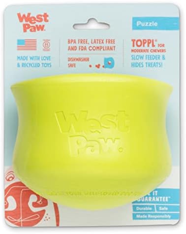 WEST PAW Zogoflex Toppl Surprise Dispensing Pet Dog Plaything Challenge– Involved Chew Toys for Pet Dogs– Pet Dog Plaything for Modest Chewers, Get, Record– Has Kibble, Handles, X-Large, Gran Johnson